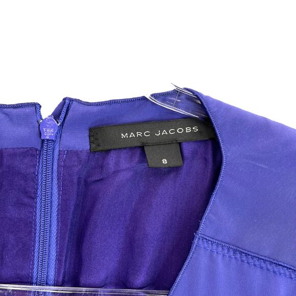 Marc Jacobs Women's Dress Purple Size 8 Sleeveless V-neck, Pleated - Picture 3 of 9